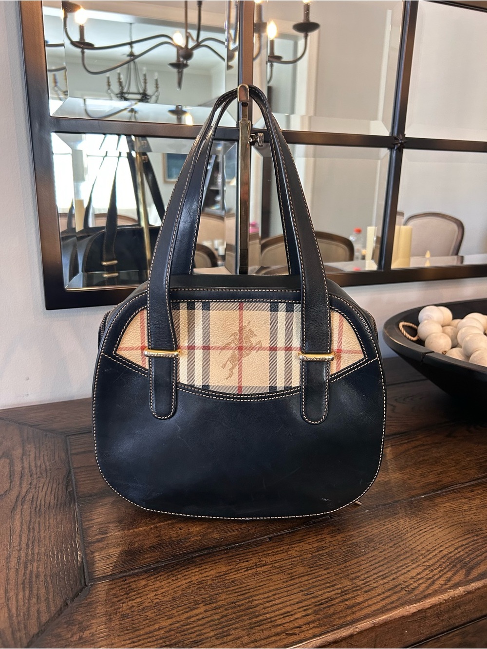Vintage Burberry bowling bag